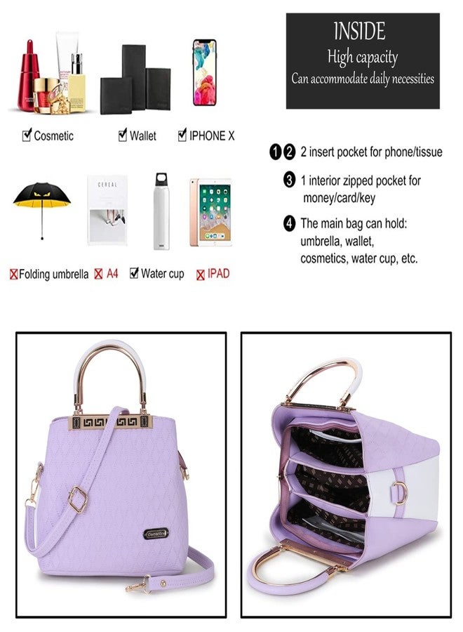 كليمنتين حقيبة يد نسائية من كليمنتين | حقيبة يد متينة للنساء والفتيات والسيدات | مع حزام كتف قابل للفصل | حقيبة يد نسائية | حقائب يد عصرية | حقيبة يد مزدوجة الحمل | (بنفسجي) - Image 5